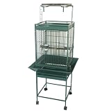 Brand New Parrot Bird Wrought Iron Cage Cages w  Parrot Toys 18x18x57-WI18HGN