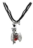 The Key to Life Skeleton Crystal Heart Necklace