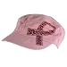 Cancer Pink Crystal Ribbon Frayed Cadet Hat Cap Pink