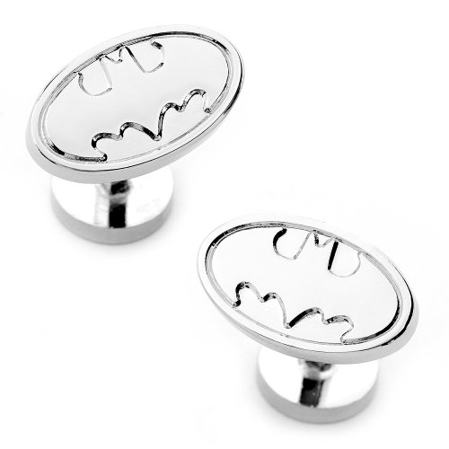 DC Comics Silver Tone Plated Batman Logo Cufflinks