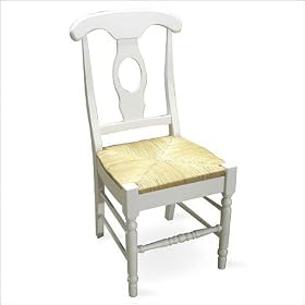 International Concepts C31-1200 2 PACK WHITE EMPIRE CHAIR - WITH RUSH SEAT 2 Pack by International Concepts