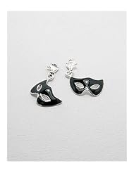 Mask Colored Enamel Charm In 92.5 Sterling Silver