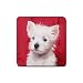 West Highland Terrier Westie Rubber Square Coaster (4 pack)