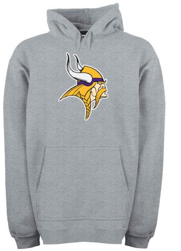 Minnesota Vikings Gray Logo Premier Men's Pullover Hooded Sweatshirt, X-Large