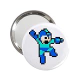 2.25 Inch Handbag Mirror of Vintage Retro Megaman (Mega Man) Jumping Sprite Graphic