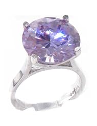 High Quality 925 Solid Sterling Silver Large 14mm 16.5ct Synthetic Tanzanite Solitaire Ring - Finger Sizes 4 to 12 Available