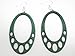 Kelly Green Hanging Oval Wooden Earrings title=
