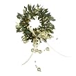 Pack of 24 Green and Gold Leaf with Gold Beads Christmas Napkin/Candle Rings 3"