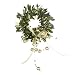 Pack of 24 Green and Gold Leaf with Gold Beads Christmas Napkin/Candle Rings 3"