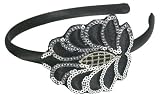 Smoothies Sequins Embroidered Patch Headband-Black 01585