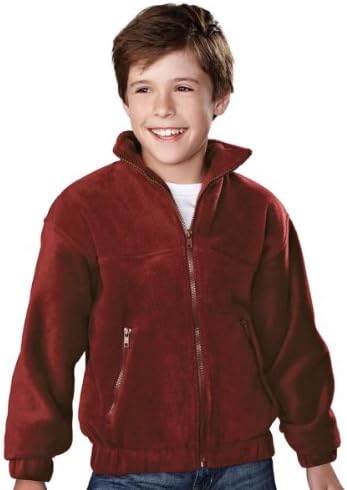 Tri-mountain Youth panda fleece jacket. - MAROON - Small