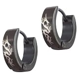 Stainless Steel Black Dragon Earrings