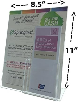Marketing Holders Slant Back Counter Top Ad Print Frame with Literature Pocket - Pack of 11