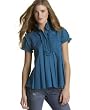 Angie Ruffled Swiss Dot Babydoll Blouse