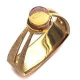 French Collection Honey Amber 24K Gold Plated Sterling Silver Ring