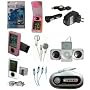 15-piece FULL ACCESSORY BUNDLE SET for Microsoft Zune 30GB: PINK Leather Case + FM Transmitter + Foldable Speaker+ PINK Slicone Skin Case + WHITE Silicone Skin Case + 2 X Armband + 2 X Neck String + AC USB Wall Charger + Car USB Charger + USB Data Cable + Stereo Headphone + AV Cable + Screen Protector