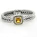 Sterling Silver/18K Gold Bang w/13.5mm Citrine