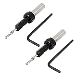 uxcell カウンタシンクドリルビット 3mmx8mm ドリルビット キー付 シルバートーン 2個