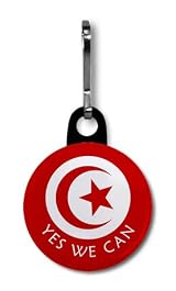 YES WE CAN FREE TUNISIA Politics 1 Zipper Pull Charm