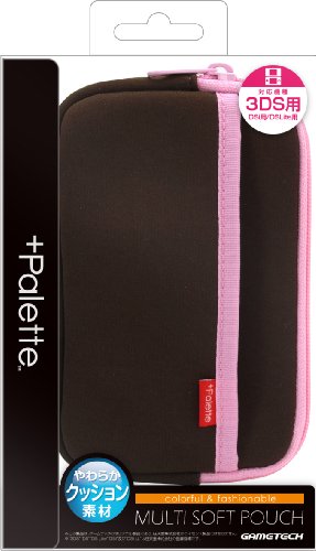 3DS/DSi/DSLite用やわらかクッションポーチ『+Paletteマルチソフトポーチ(チョコレートピンク)』　