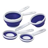 ProgressiveInternational5-PieceSetofCollapsibleMeasuringCups,BlueandWhite