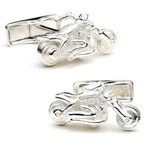 Hog Harley Motorcycle Silver Cufflinks Cuff Links