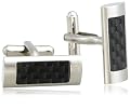 Stainless Steel Cuff Link w/ Carbon Detail