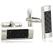 Stainless Steel Cuff Link w/ Carbon Detail