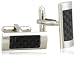 Stainless Steel Cuff Link w/ Carbon Detail