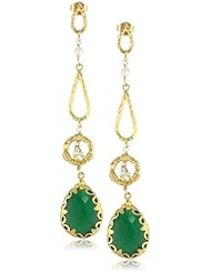 Azaara "Florentine" Green Onyx Drop Earrings