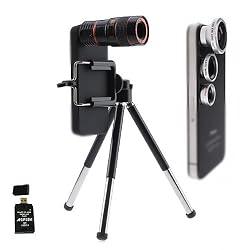 Brainydeal 4 in 1 Camera Lens Kit Designed for Apple iPhone 4 4S iPad(Fish Eye Lens, Wide Angle + Micro Lens, 8X Black Telephoto Lens Plus Tripod and Hard Case) w/ AGPtek® USB 2.0 All in One Card Reader Brainydeal 4 in 1 Camera Lens Kit Designed for Apple iPhone 4 4S iPad(Fish Eye Lens, Wide Angle + Micro Lens, 8X Black Telephoto Lens Plus Tripod and Hard Case) w/ AGPtek® USB 2.0 All in One Card Reader