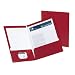 Oxford 51718 Laminated Two-Pocket Portfolios, 100 Sheet Capacity, Maroon, 25/Box