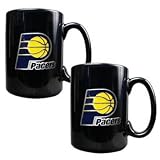 Indiana Pacers NBA 2pc Black Ceramic Mug Set - Primary Logo
