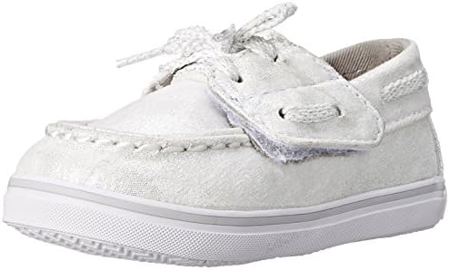 Sperry Top-Sider Bahama Crib JR Boat Shoe (Infant/Toddler),White/Silver,4 M US Toddler