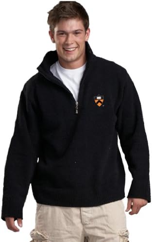 NCAA Princeton University Kashwere U Unisex Half Zip Pullover (Black, Small/36-38)