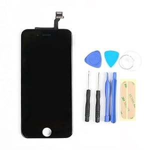iPhone 6 4.7inch Replacement LCD Display & Touch Screen Black Assembly with Free Tools for Full Front Screen Assembly Adhesive High Definition