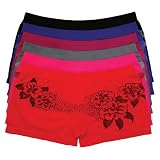 HS Women Seamless Underwear Boyshort Flower Pattern Design (size ONE SIZE) 6 Colors