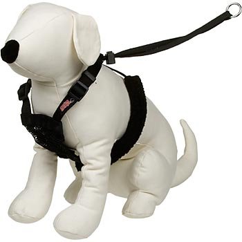 Yuppie Puppy Large Black Non-Pull Mesh Harness, Large, Color:Black