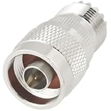 uxcell Silver Tone Straight N Male to UHF Female Coax Adapter Connector