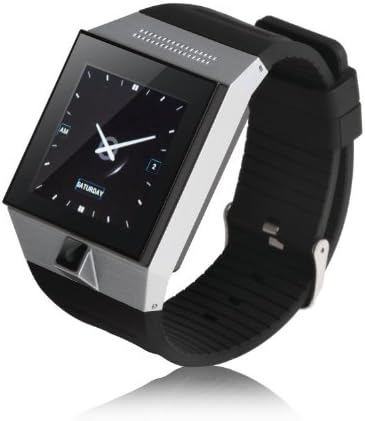 Ampmall® Smartphone Smart Watch Android 4.04 Mtk6577 Dual Core Smartphone Digital Smartwatch Handfree Wireless Bluetooth Touch Screen Built-in SIM Card and Tf Card Slot Mp3 Fm GPS Camera S5 (Silver)