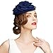 Lawliet Womens Dressy Fascinator Beret Wool Felt Pillbox Hat Wedding Occasion Headpiece A083