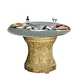 IMAGE OF California Outdoor Concepts Palm Series Granite Top Gas Fire Pit - Bar Height, Firebowl Accent: Copper Glass, Granite Type: Black Mahogany