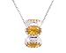 14K White Gold StacK able Oval Gemstone Roundel title=