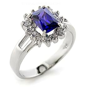 Jewelry - Rosette Tanzanite CZ Sterling Silver Ring by Eternal Sparkles