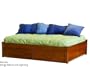 Twin Size Platform Bed with Flat Panel Footboard Caramel Latte Finish