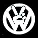 VW VOLKSWAGEN PEACE SYMBOL - Vinyl Decal Sticker 5 WHITE