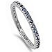 Stackable Simulated Sapphire Cubic Zirconia Eternityband .925 Sterling Silver Ring Sizes 2-12