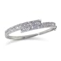 18k White Gold Bypass Bangle Bracelet (4 1/2 cttw, G-H Color, SI2 Clarity), 7"