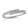 18k White Gold Bypass Bangle Bracelet (4 1/2 cttw, G-H Color, SI2 Clarity), 7"