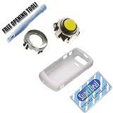 Yellow BlackBerry Trackball + White BlackBerry Skin for BlackBerry Pearl Devices with Exclusive FREE Complimentary Super Deal Micro Fiber Cleaning Cloth